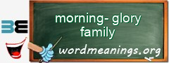 WordMeaning blackboard for morning-glory family